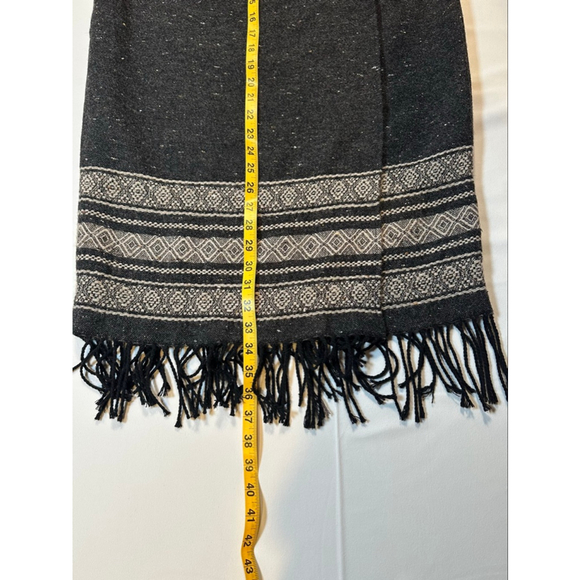 Vintage Karen Kane 90s Wool Fringe Maxi Skirt | Boho Ethnic | Made USA M - Picture 9 of 11